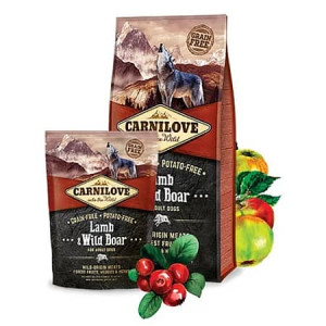 CARNILOVE DOG LAMB & WILD BOAR bezgraudu sausā suņu barība Jērs, mežacūka 12kg